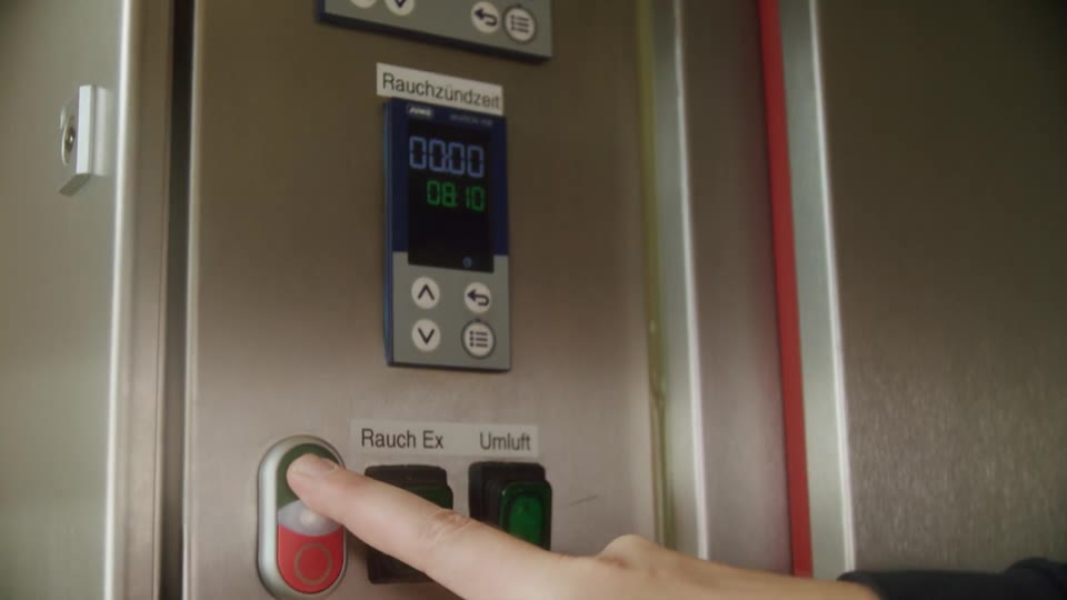 Programmsteuerung eines Beelonia-Profigeräts mit Rauchzündzeit, Rauch-Ex- und Umluft-Schaltern